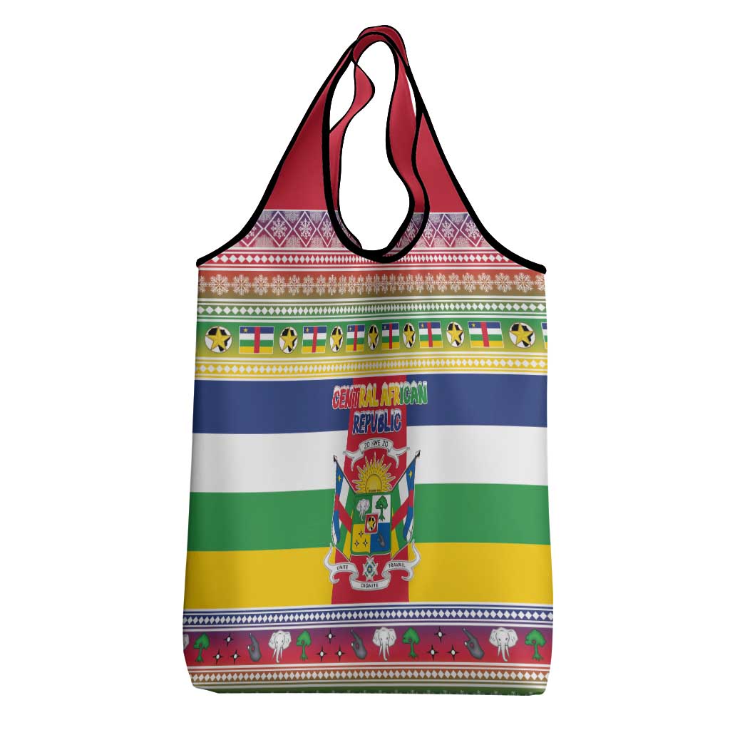 Afro Christmas in Central African Republic Grocery Bag Merry Christmas - African Pride