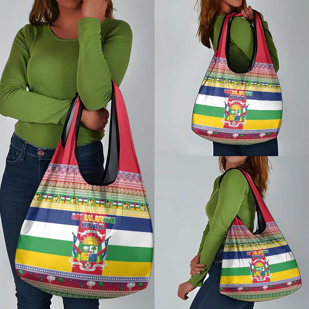 Afro Christmas in Central African Republic Grocery Bag Merry Christmas - African Pride