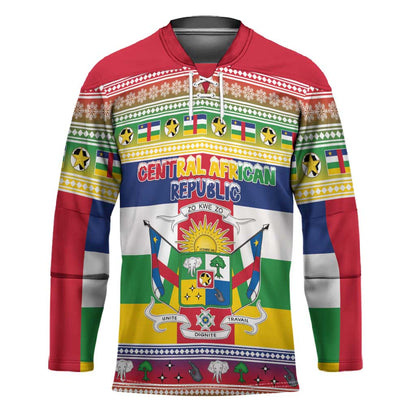 Central African Republic Christmas Hockey Jersey Joyeux Noel