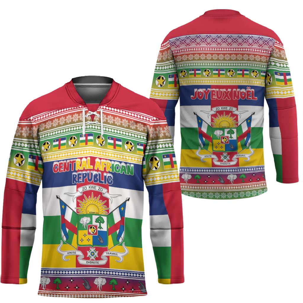Central African Republic Christmas Hockey Jersey Joyeux Noel