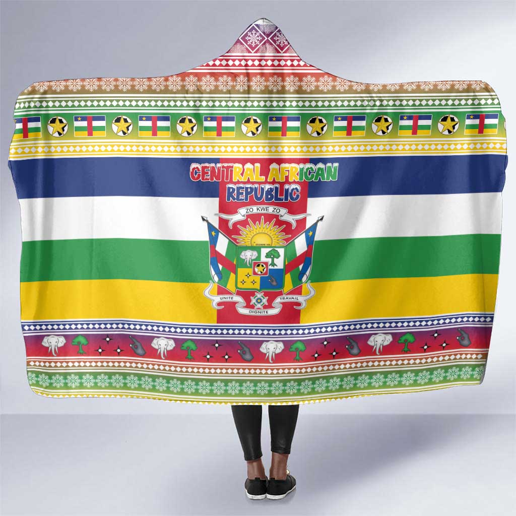 Afro Christmas in Central African Republic Hooded Blanket Merry Christmas - African Pride