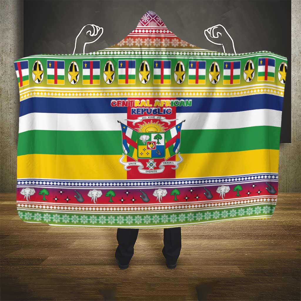 Afro Christmas in Central African Republic Hooded Blanket Merry Christmas - African Pride