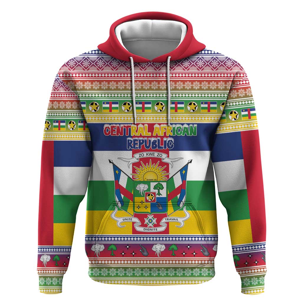 Afro Christmas in Central African Republic Hoodie Merry Christmas - African Pride