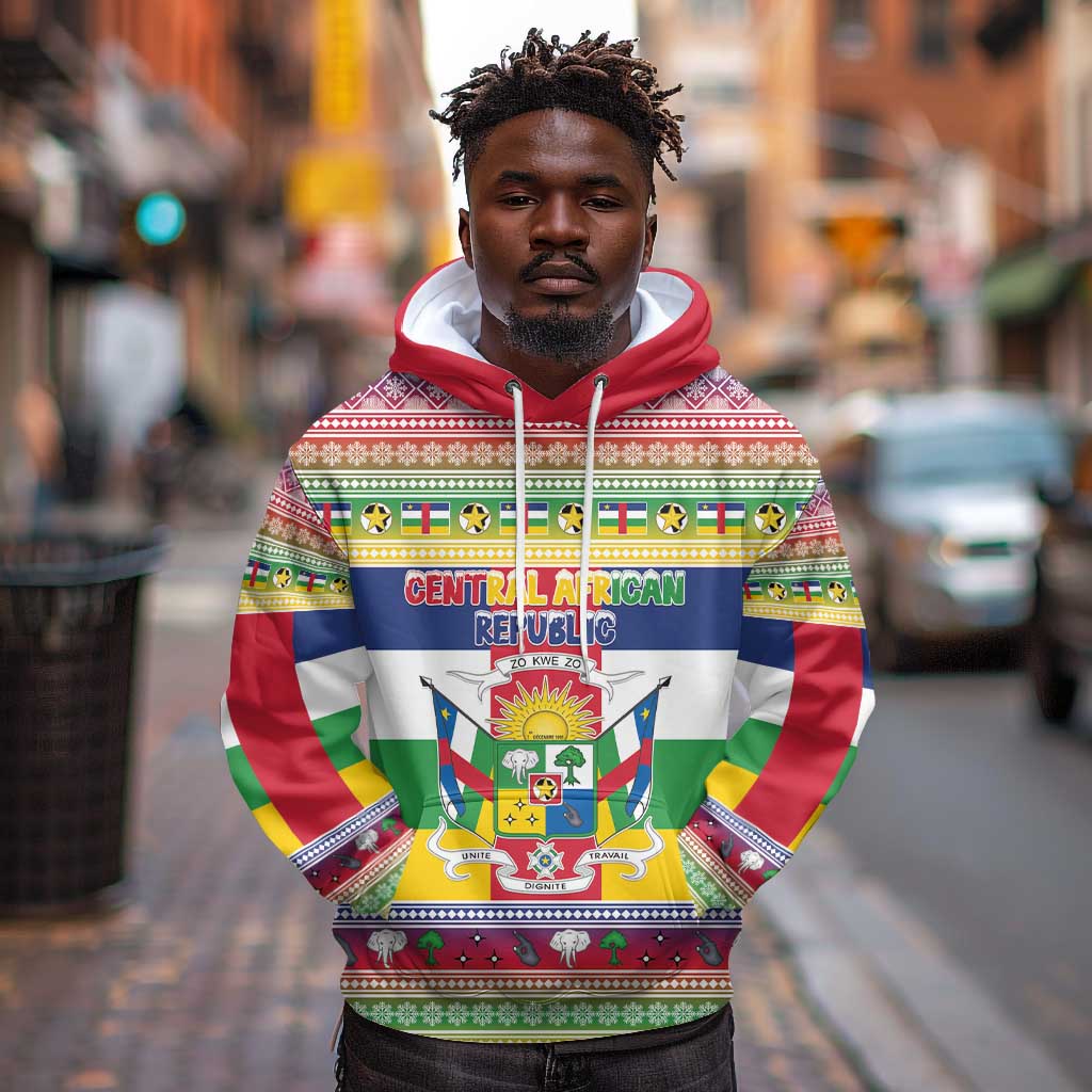 Afro Christmas in Central African Republic Hoodie Merry Christmas - African Pride