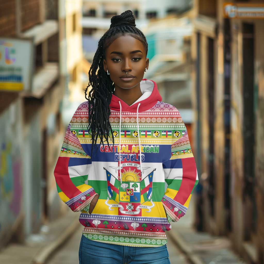 Afro Christmas in Central African Republic Hoodie Merry Christmas - African Pride