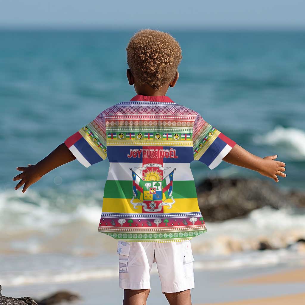 Afro Christmas in Central African Republic Kid Hawaiian Shirt Merry Christmas - African Pride