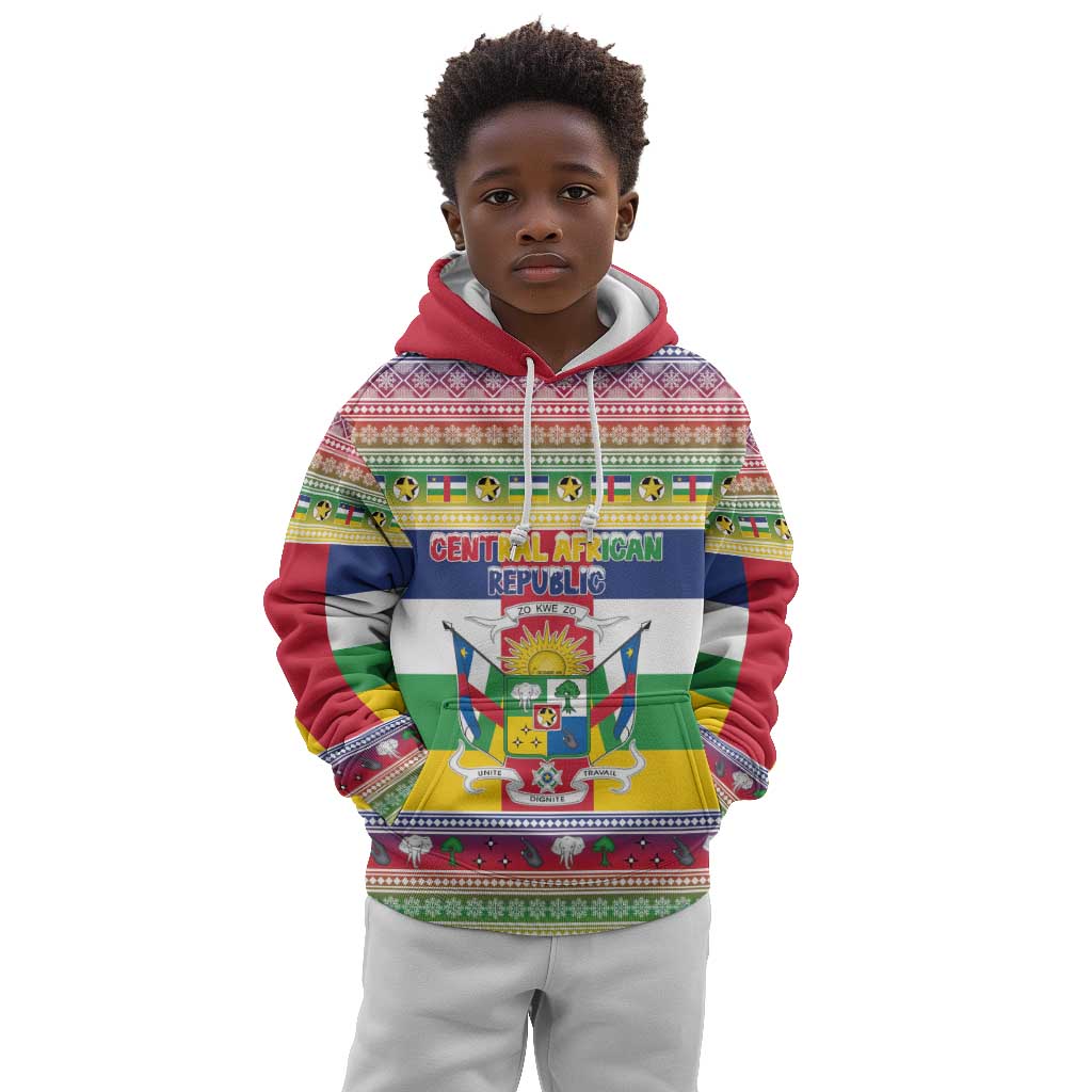 Afro Christmas in Central African Republic Kid Hoodie Merry Christmas - African Pride