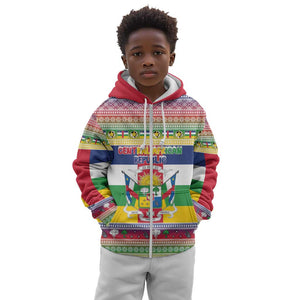 Afro Christmas in Central African Republic Kid Hoodie Merry Christmas - African Pride