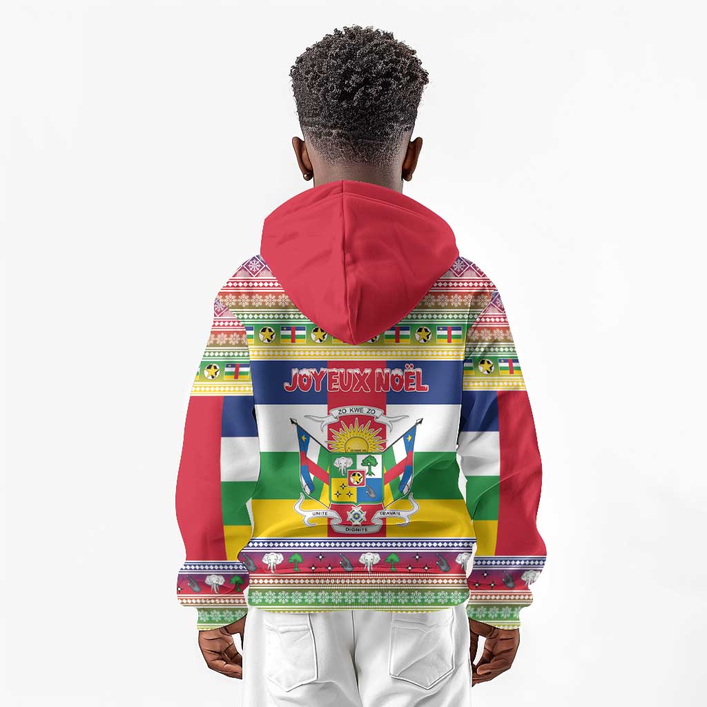 Afro Christmas in Central African Republic Kid Hoodie Merry Christmas - African Pride