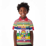 Afro Christmas in Central African Republic Kid Polo Shirt Merry Christmas - African Pride