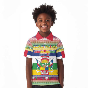 Afro Christmas in Central African Republic Kid Polo Shirt Merry Christmas - African Pride