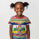 Afro Christmas in Central African Republic Kid T shirt Merry Christmas - African Pride