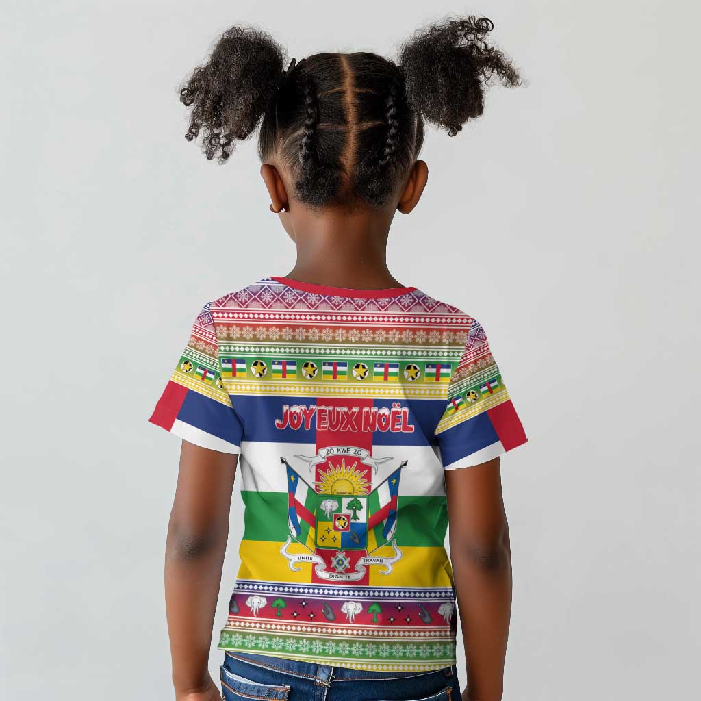 Afro Christmas in Central African Republic Kid T shirt Merry Christmas - African Pride