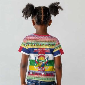 Afro Christmas in Central African Republic Kid T shirt Merry Christmas - African Pride