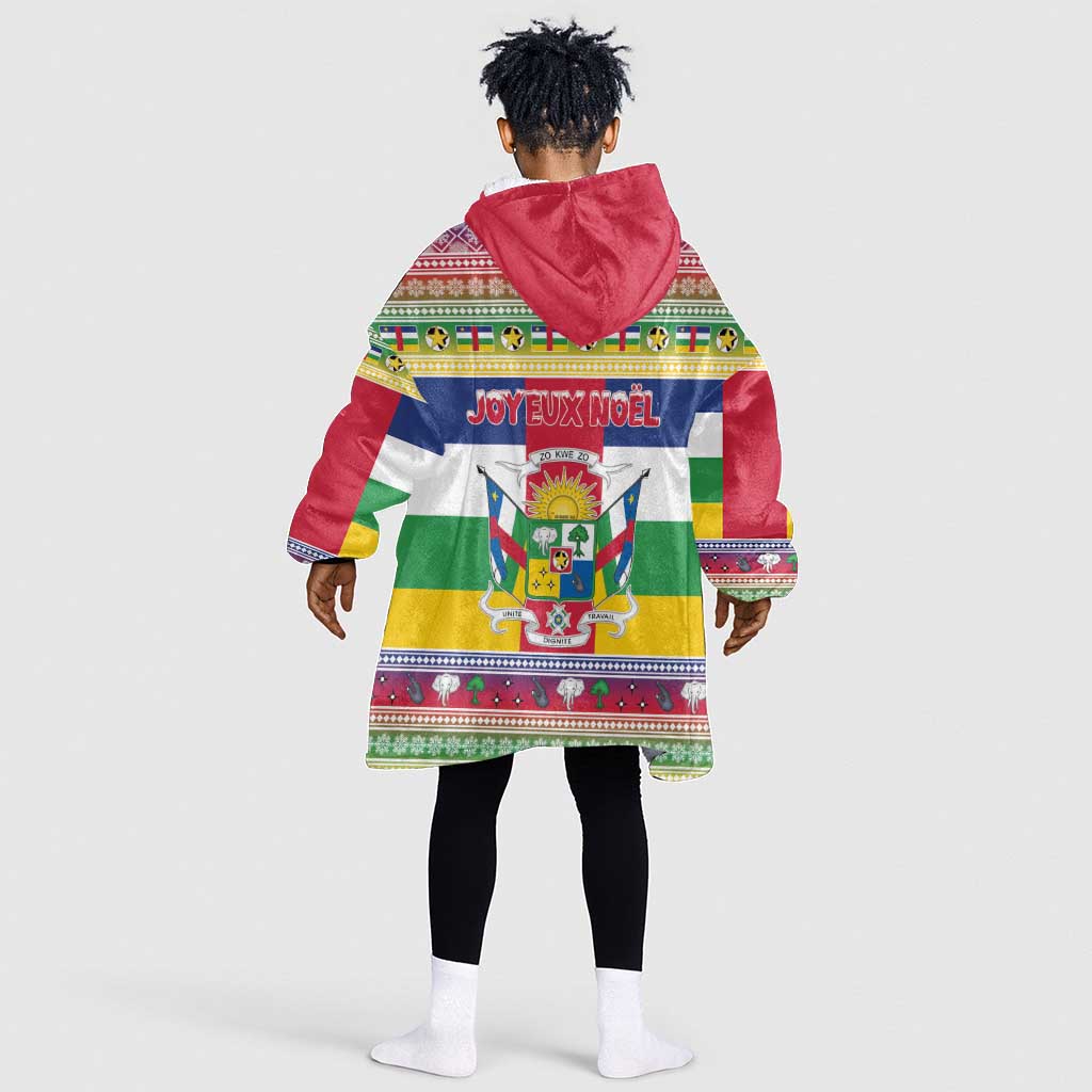 Afro Christmas in Central African Republic Kid Wearable Blanket Hoodie Merry Christmas - African Pride