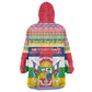 Afro Christmas in Central African Republic Kid Wearable Blanket Hoodie Merry Christmas - African Pride