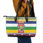 Afro Christmas in Central African Republic Leather Tote Bag Merry Christmas - African Pride