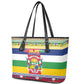 Afro Christmas in Central African Republic Leather Tote Bag Merry Christmas - African Pride