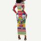 Afro Christmas in Central African Republic Long Sleeve Bodycon Dress Merry Christmas - African Pride