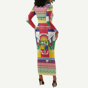 Afro Christmas in Central African Republic Long Sleeve Bodycon Dress Merry Christmas - African Pride