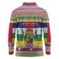 Afro Christmas in Central African Republic Long Sleeve Polo Shirt Merry Christmas - African Pride