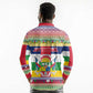 Afro Christmas in Central African Republic Long Sleeve Polo Shirt Merry Christmas - African Pride