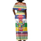Afro Christmas in Central African Republic Off Shoulder Maxi Dress Merry Christmas - African Pride