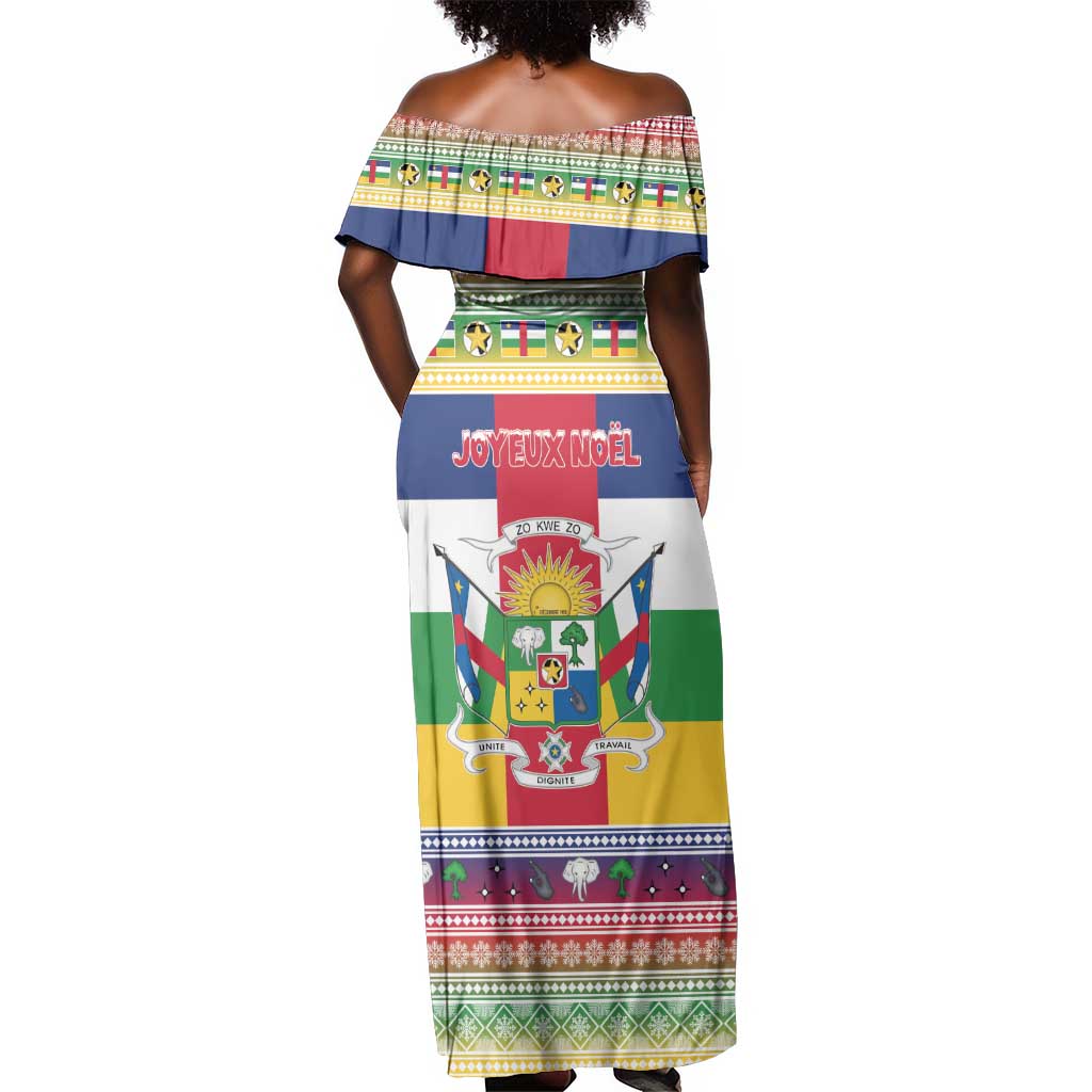 Afro Christmas in Central African Republic Off Shoulder Maxi Dress Merry Christmas - African Pride