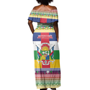 Afro Christmas in Central African Republic Off Shoulder Maxi Dress Merry Christmas - African Pride