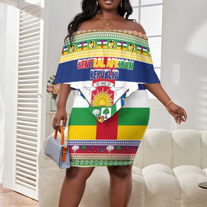 Afro Christmas in Central African Republic Off Shoulder Short Dress Merry Christmas - African Pride