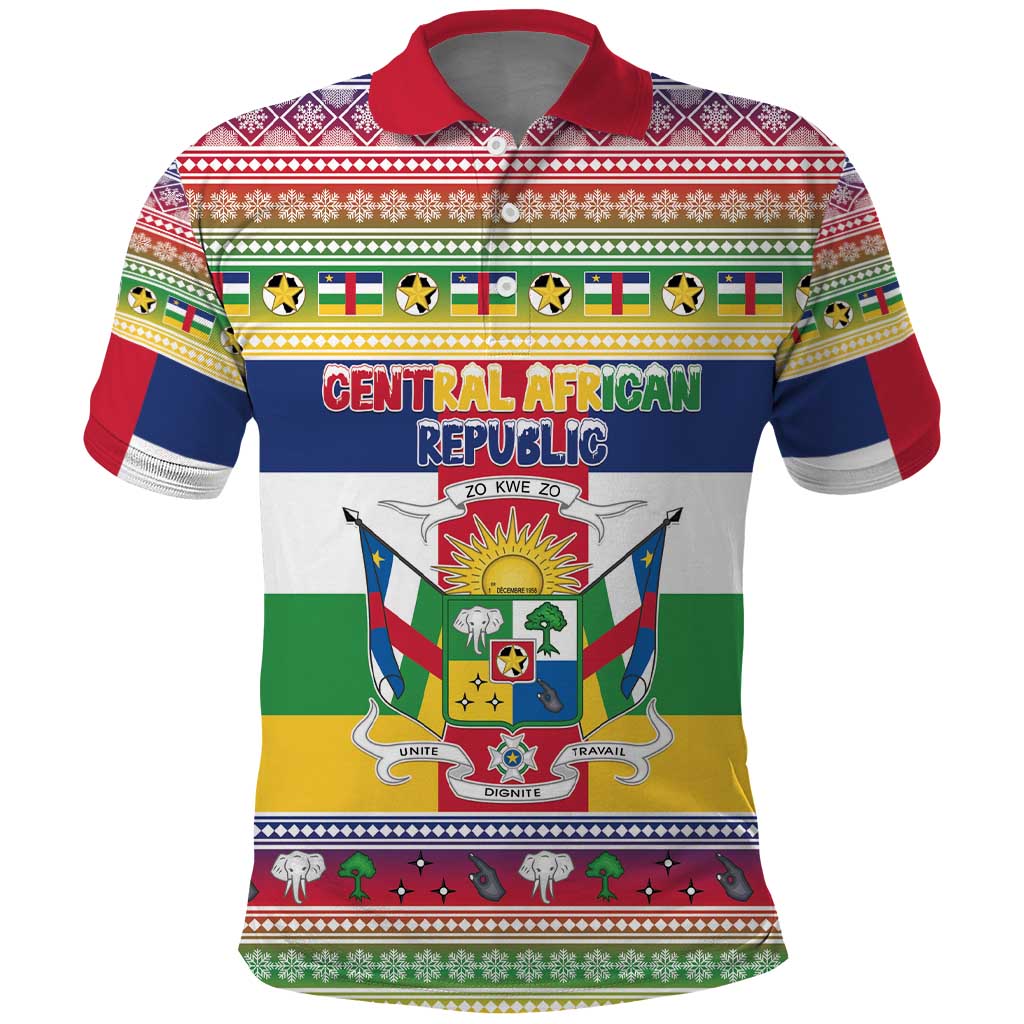 Afro Christmas in Central African Republic Polo Shirt Merry Christmas - African Pride
