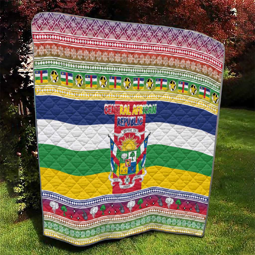 Afro Christmas in Central African Republic Quilt Merry Christmas - African Pride