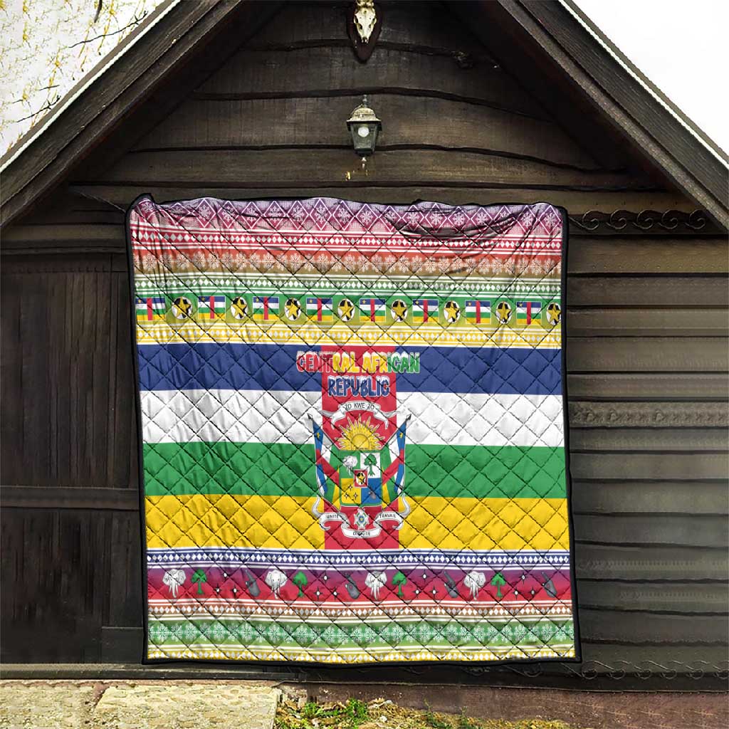 Afro Christmas in Central African Republic Quilt Merry Christmas - African Pride