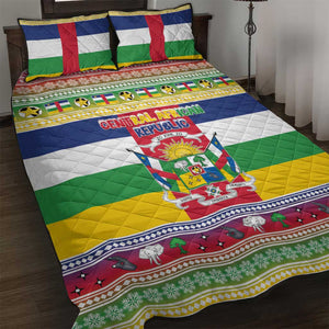 Afro Christmas in Central African Republic Quilt Bed Set Merry Christmas - African Pride