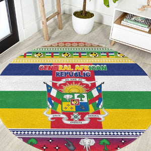 Afro Christmas in Central African Republic Round Carpet Merry Christmas - African Pride