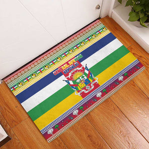 Afro Christmas in Central African Republic Rubber Doormat Merry Christmas - African Pride