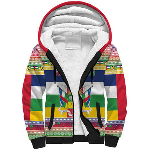 Afro Christmas in Central African Republic Sherpa Hoodie Merry Christmas - African Pride