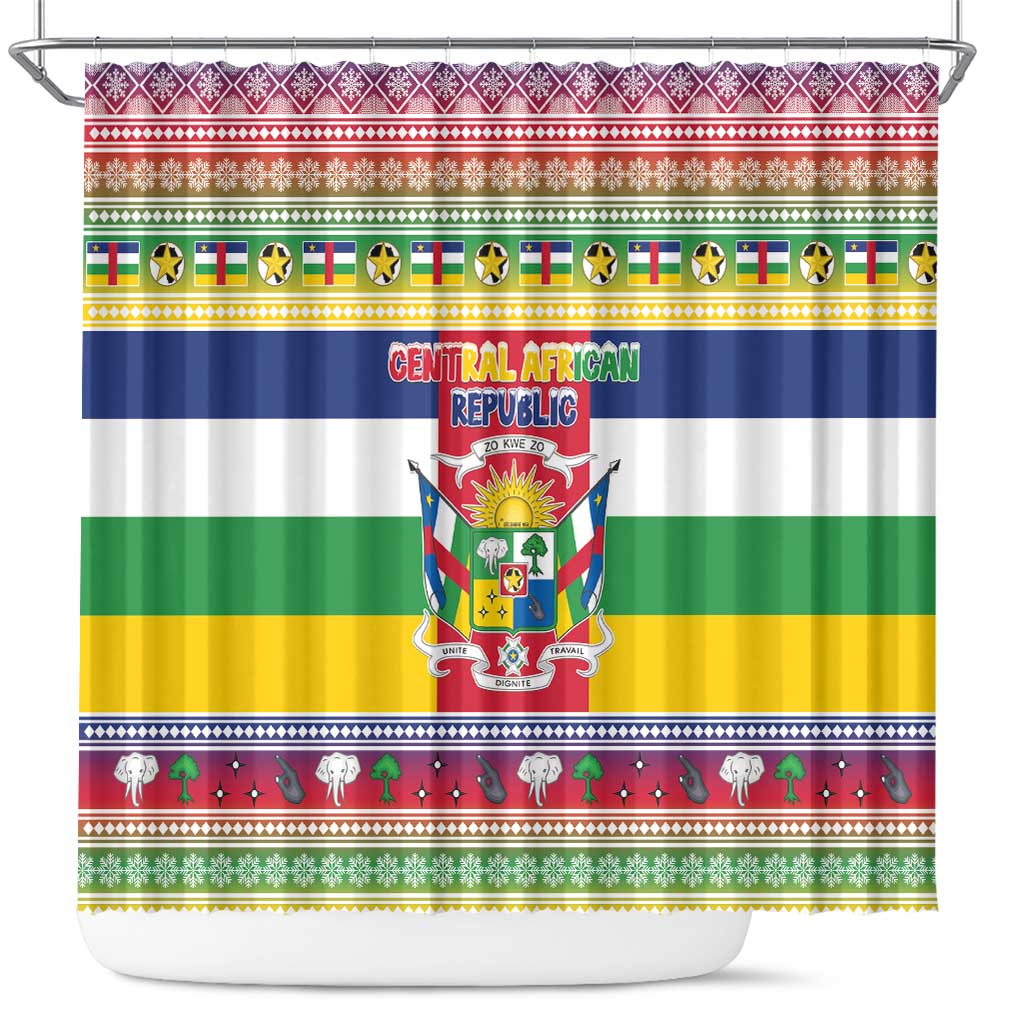 Afro Christmas in Central African Republic Shower Curtain Merry Christmas - African Pride