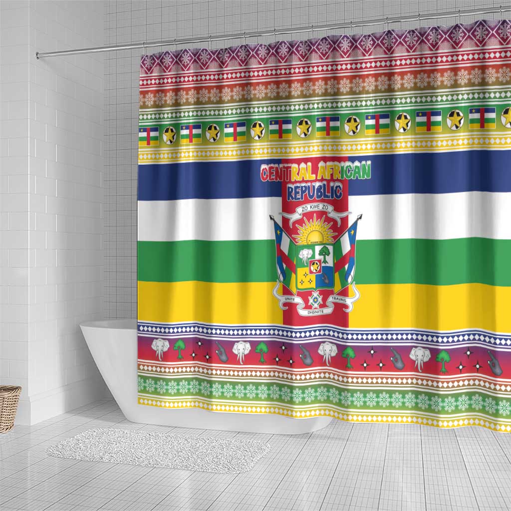 Afro Christmas in Central African Republic Shower Curtain Merry Christmas - African Pride