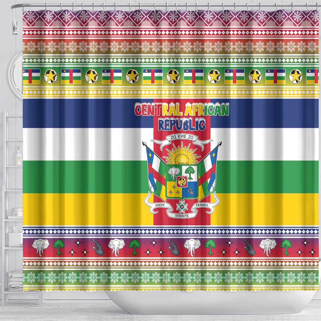 Afro Christmas in Central African Republic Shower Curtain Merry Christmas - African Pride