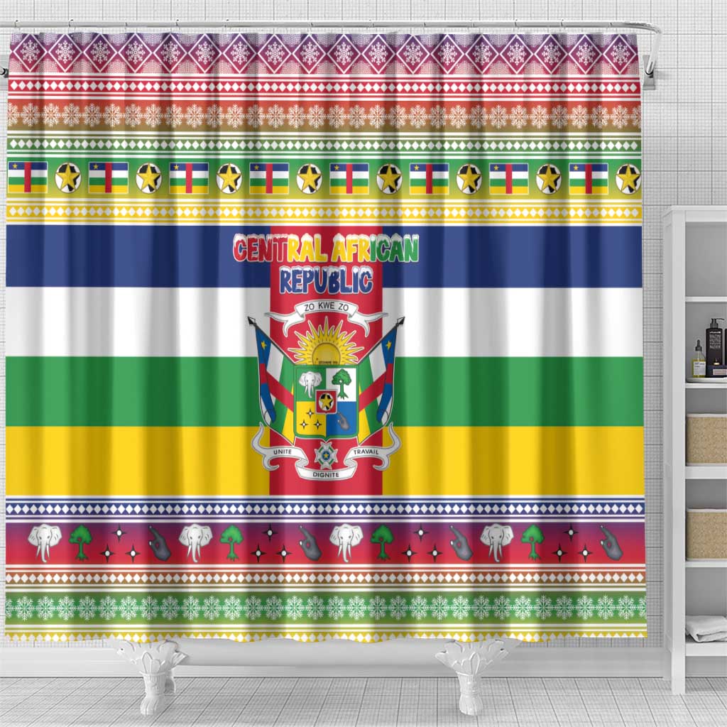 Afro Christmas in Central African Republic Shower Curtain Merry Christmas - African Pride