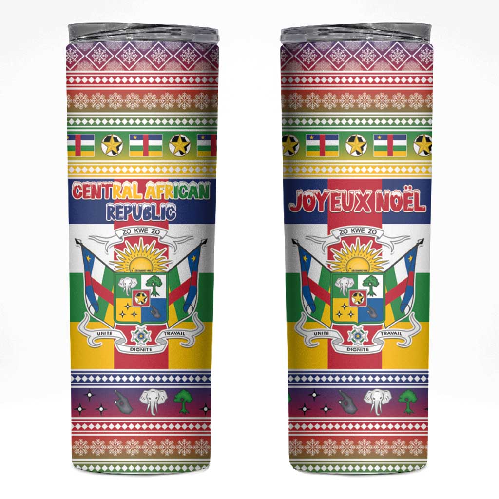 Afro Christmas in Central African Republic Skinny Tumbler Merry Christmas - African Pride