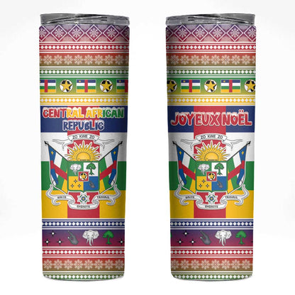 Afro Christmas in Central African Republic Skinny Tumbler Merry Christmas - African Pride