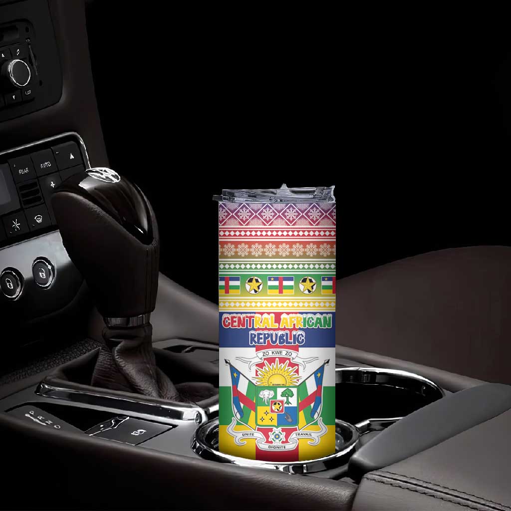 Afro Christmas in Central African Republic Skinny Tumbler Merry Christmas - African Pride