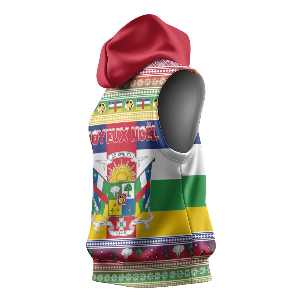 Afro Christmas in Central African Republic Sleeveless Hoodie Merry Christmas - African Pride