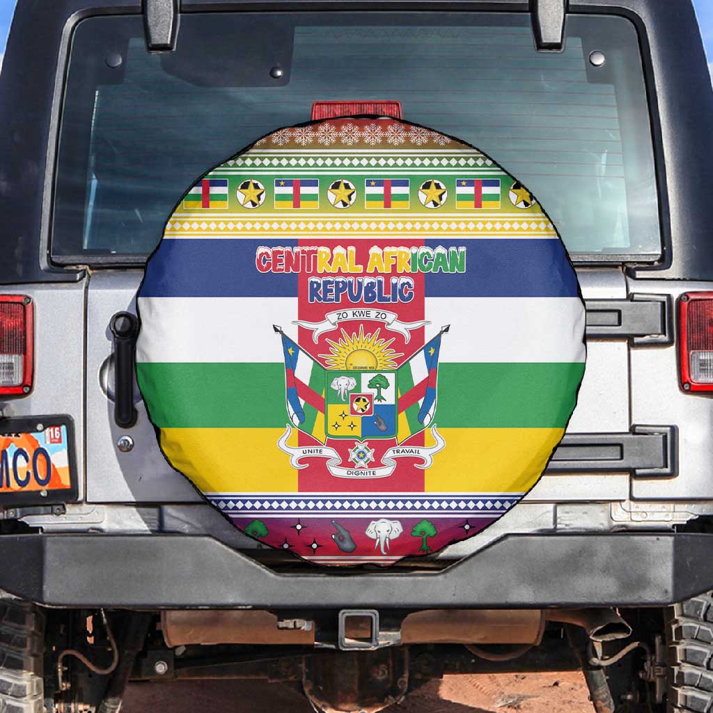 Afro Christmas in Central African Republic Spare Tire Cover Merry Christmas - African Pride