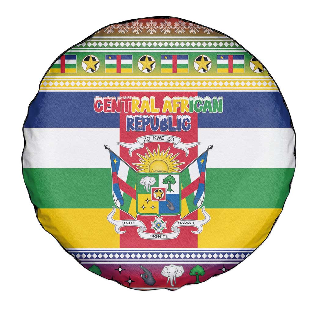 Afro Christmas in Central African Republic Spare Tire Cover Merry Christmas - African Pride