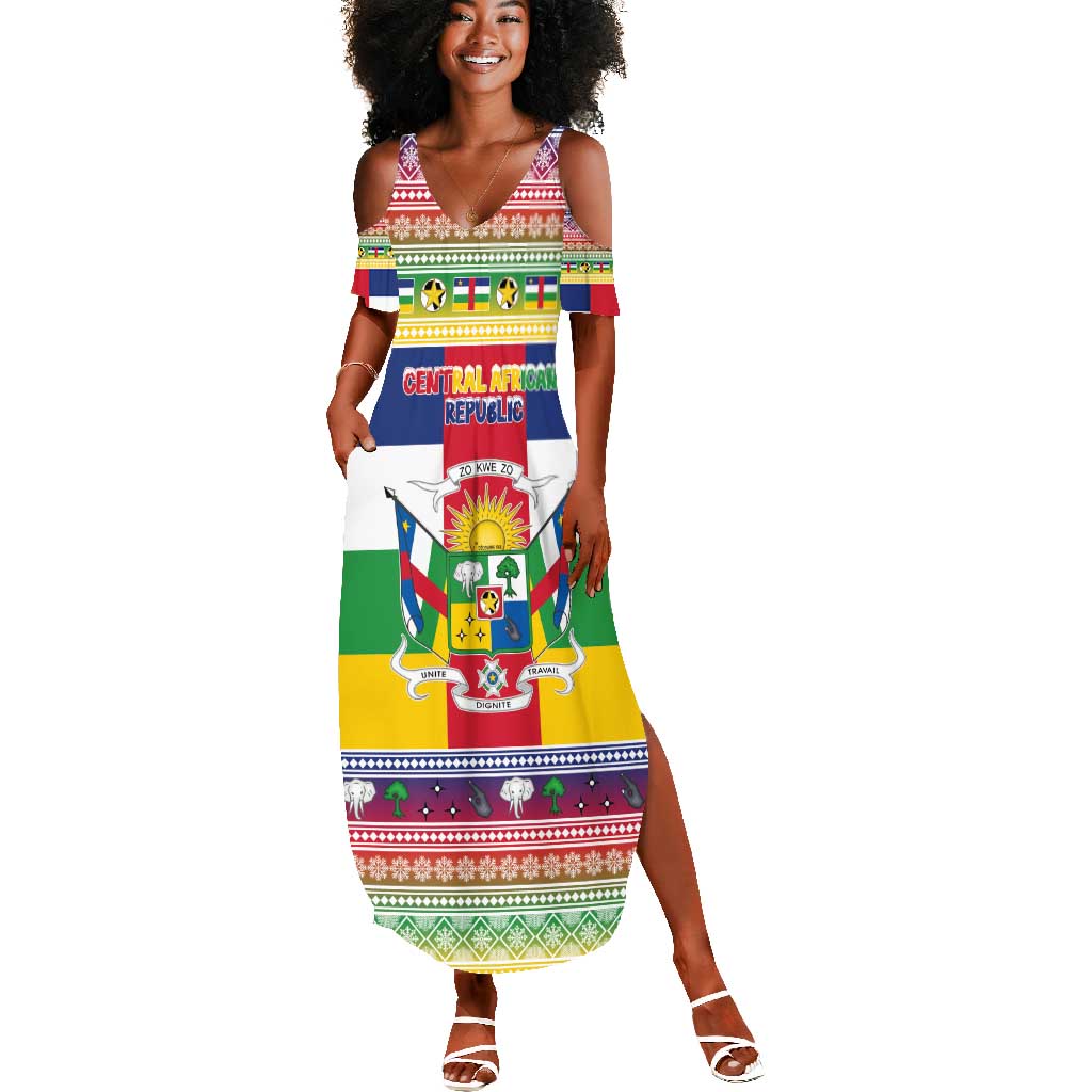 Afro Christmas in Central African Republic Summer Maxi Dress Merry Christmas - African Pride