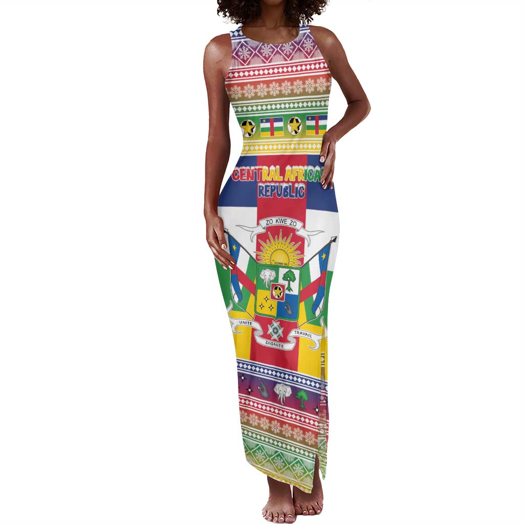 Afro Christmas in Central African Republic Tank Maxi Dress Merry Christmas - African Pride