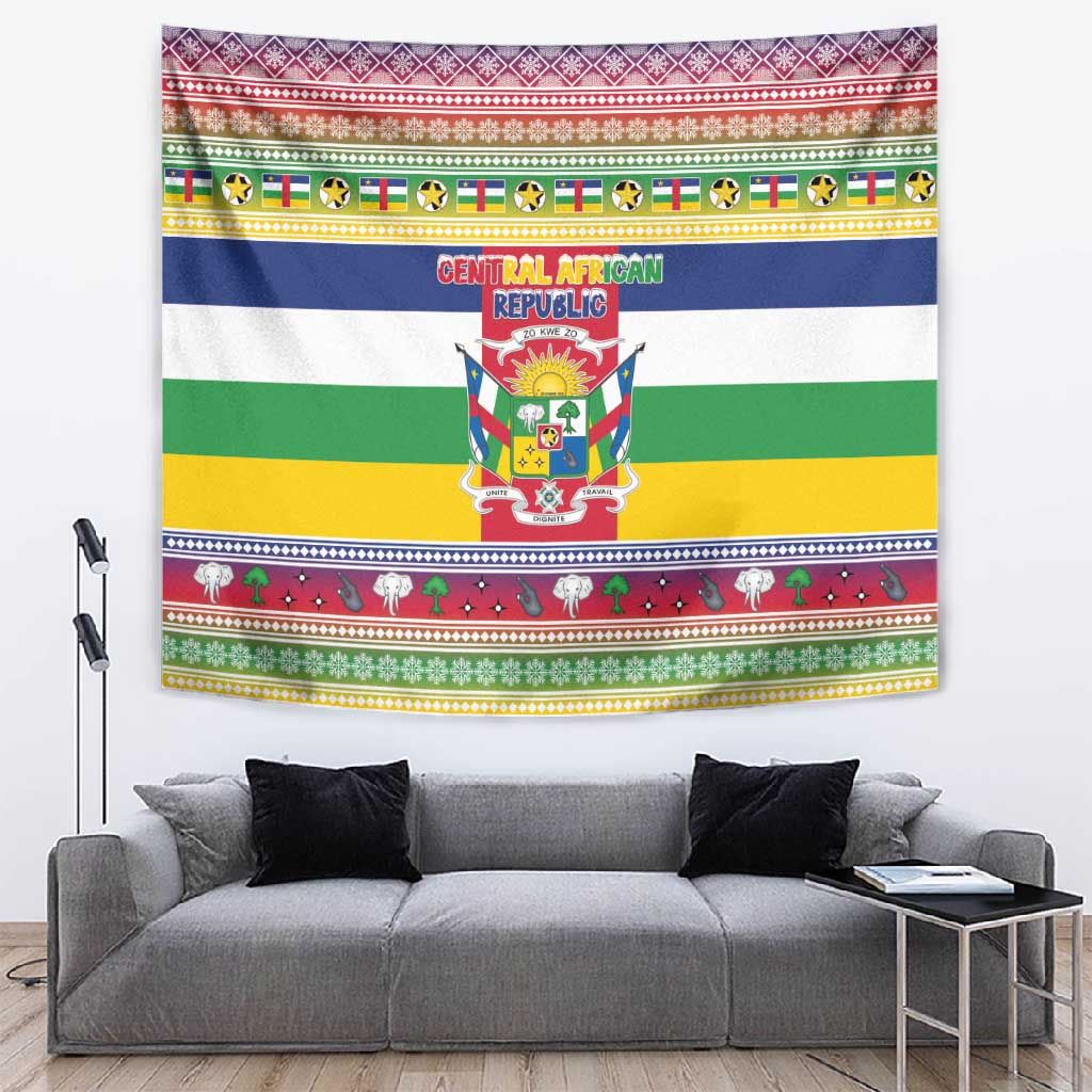 Afro Christmas in Central African Republic Tapestry Merry Christmas - African Pride